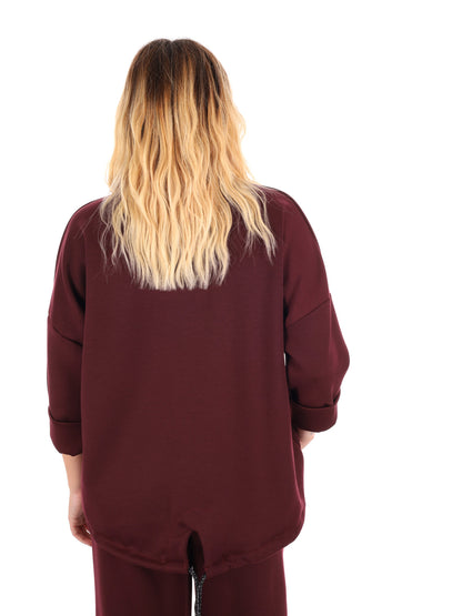 FELPA CON COULISSE MISS LOVE DA DONNA BORDEAUX