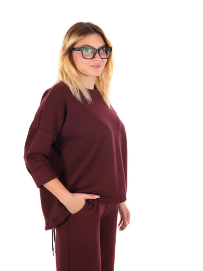 FELPA CON COULISSE MISS LOVE DA DONNA BORDEAUX