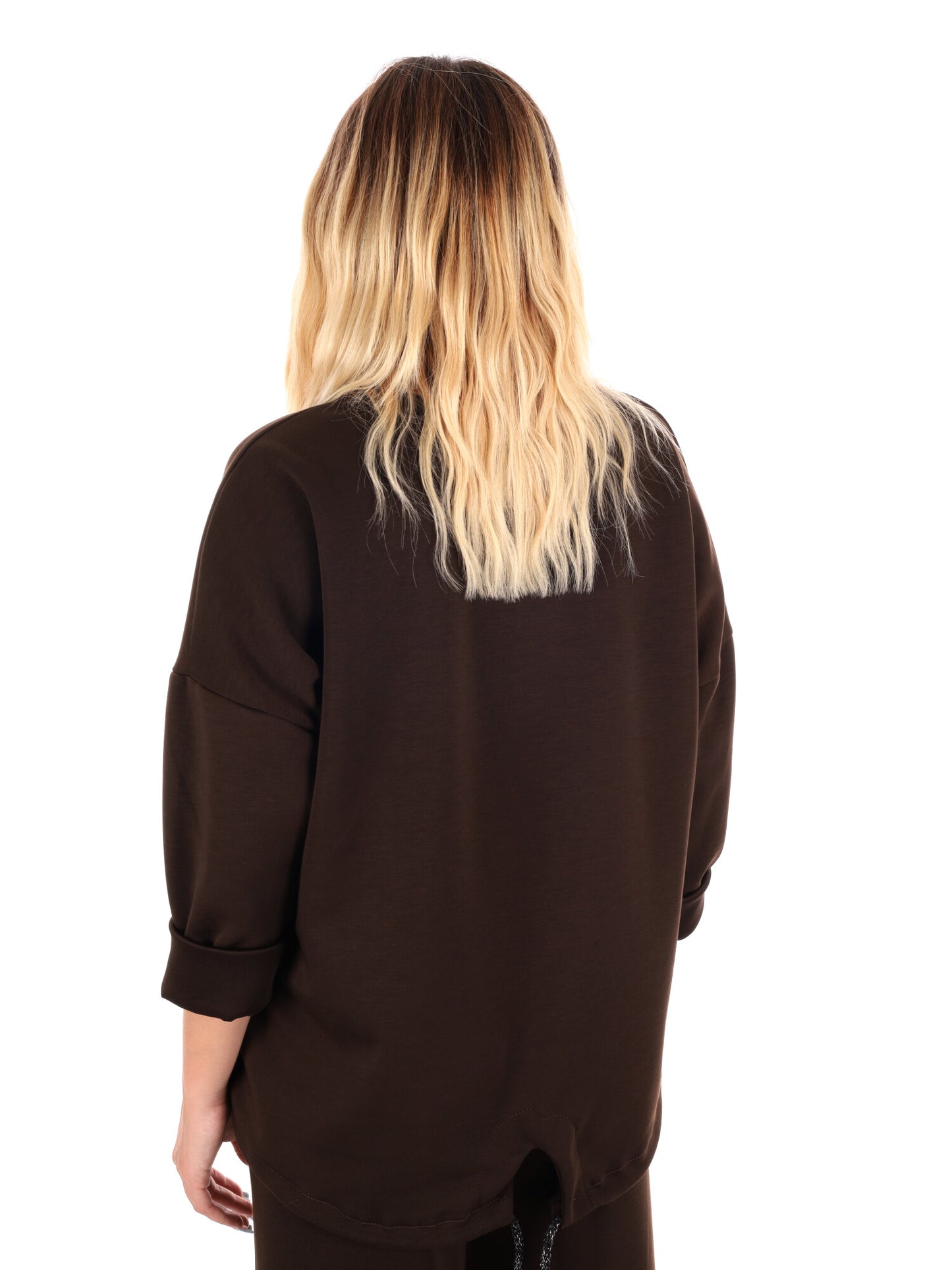 FELPA CON COULISSE MISS LOVE DA DONNA MARRONE