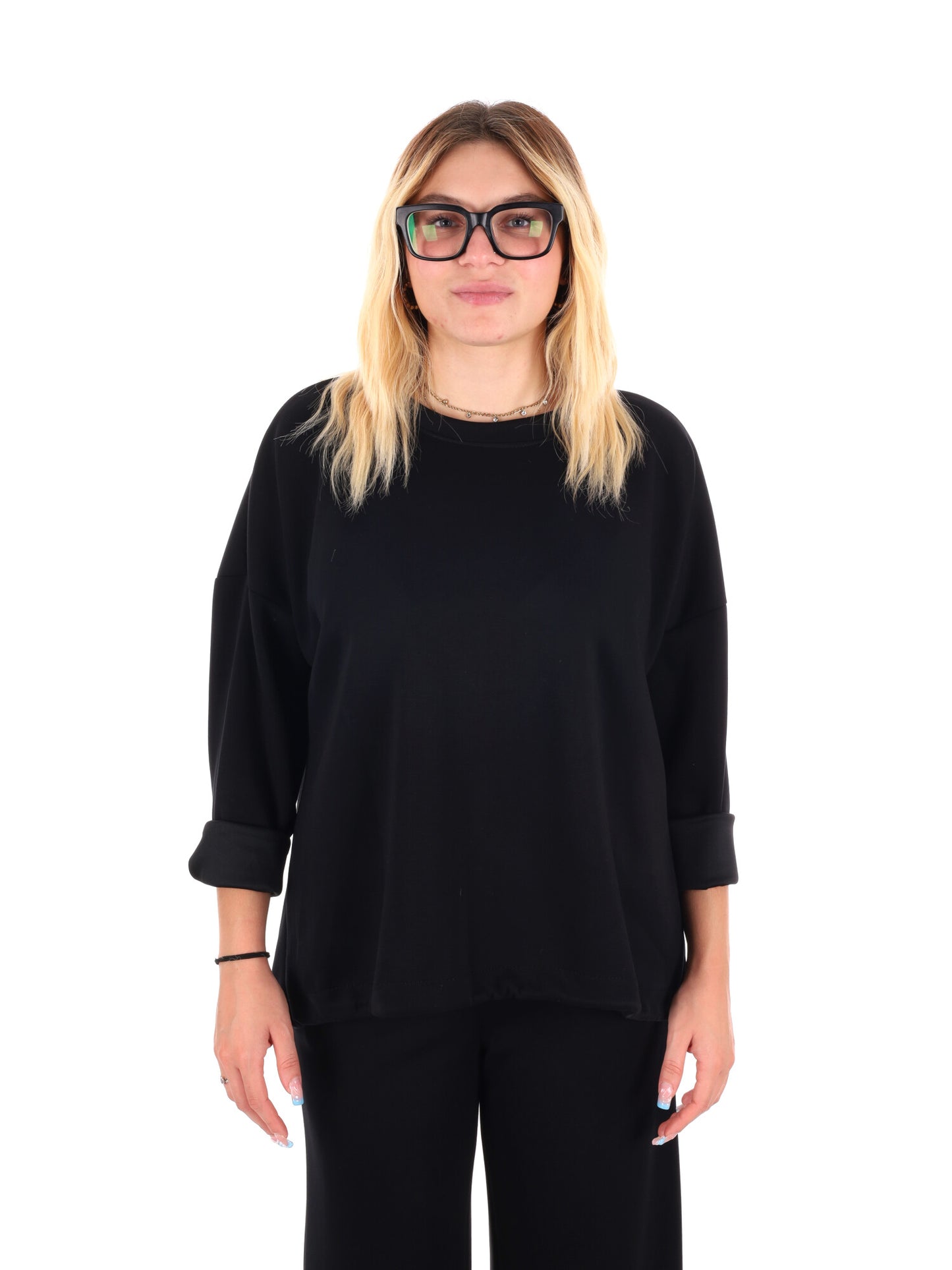 FELPA CON COULISSE MISS LOVE DA DONNA NERO