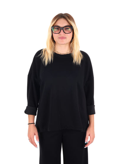 FELPA CON COULISSE MISS LOVE DA DONNA NERO