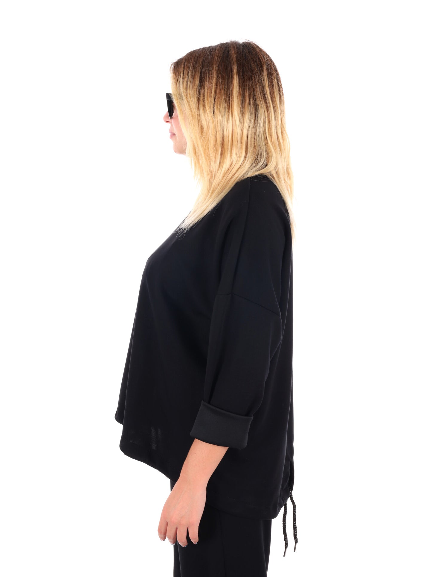 FELPA CON COULISSE MISS LOVE DA DONNA NERO