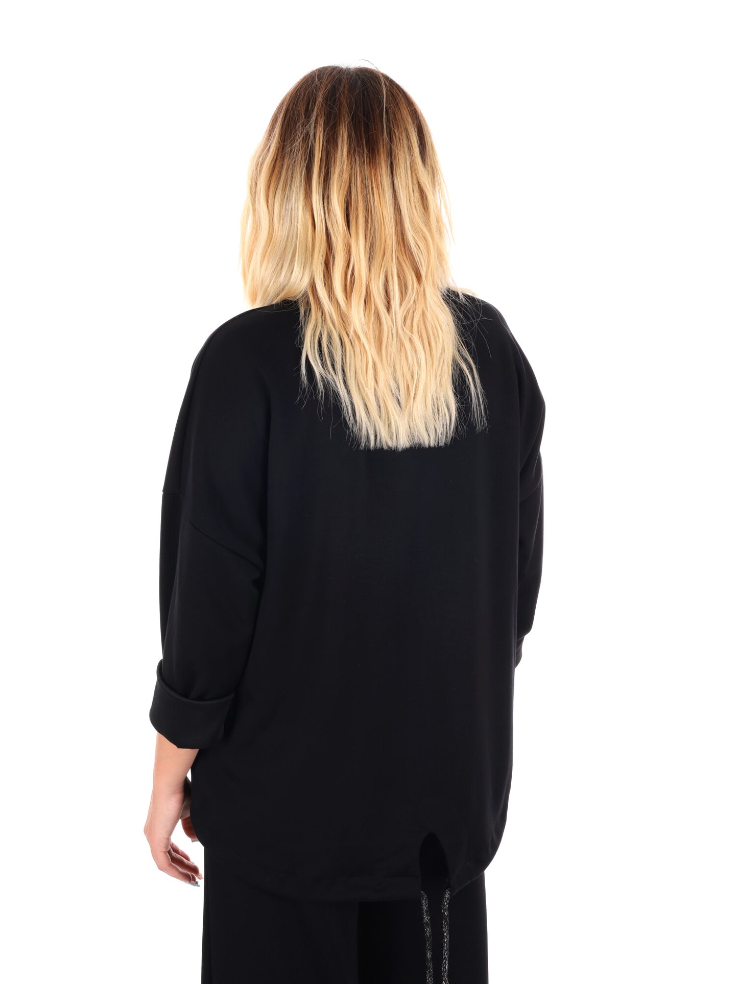 FELPA CON COULISSE MISS LOVE DA DONNA NERO