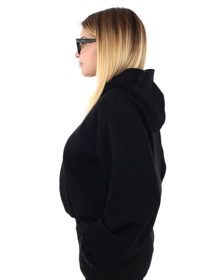 FELPA CON CAPPUCCIO E ZIP MISS LOVE DA DONNA NERO