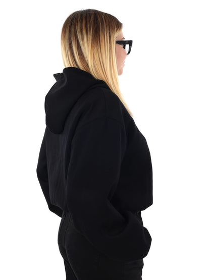 FELPA CON CAPPUCCIO E ZIP MISS LOVE DA DONNA NERO