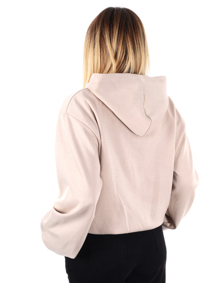 FELPA CON CAPPUCCIO E ZIP MISS LOVE DA DONNA PANNA