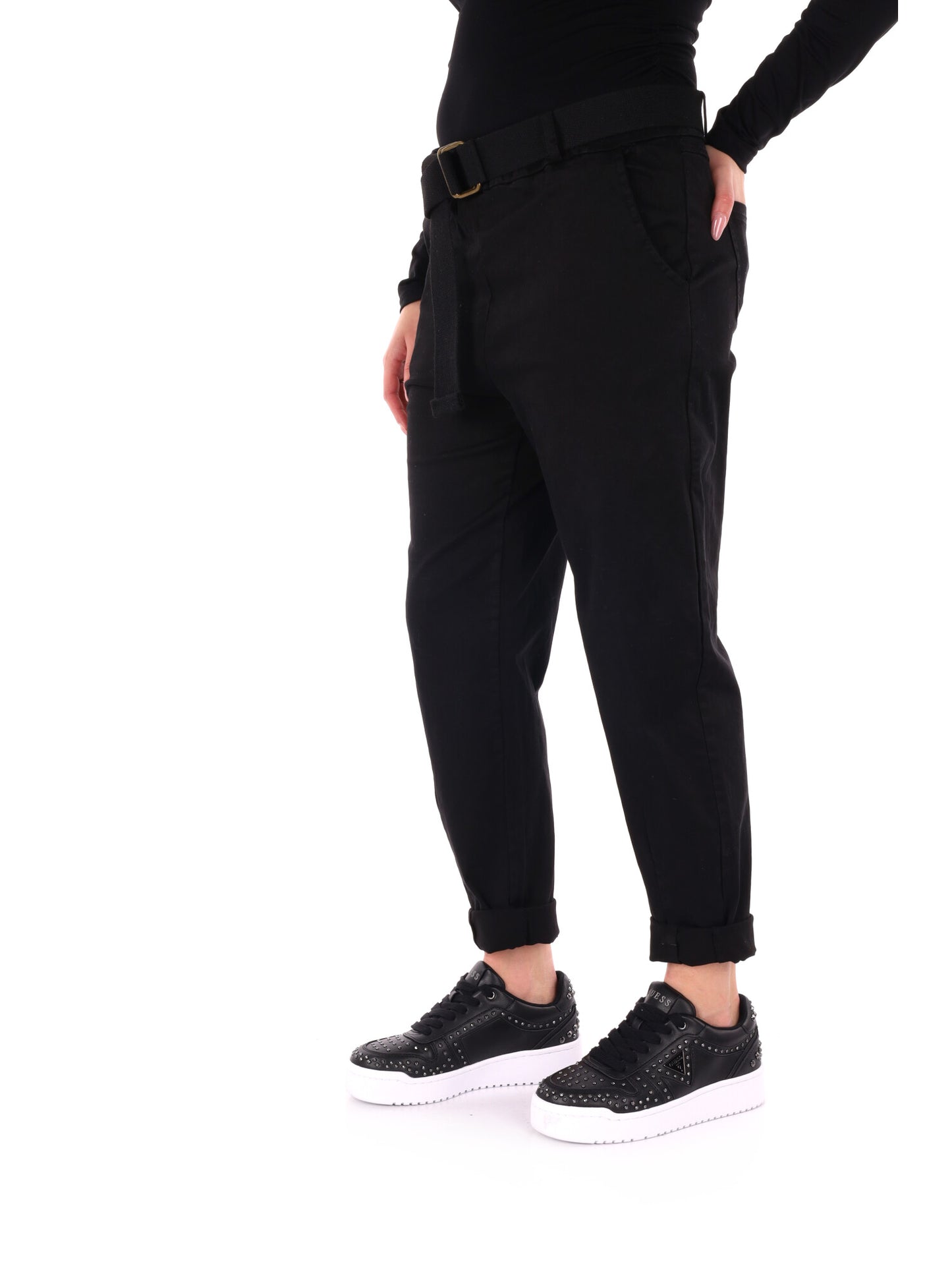 PANTALONE CARROT MISS LOVE DA DONNA NERO