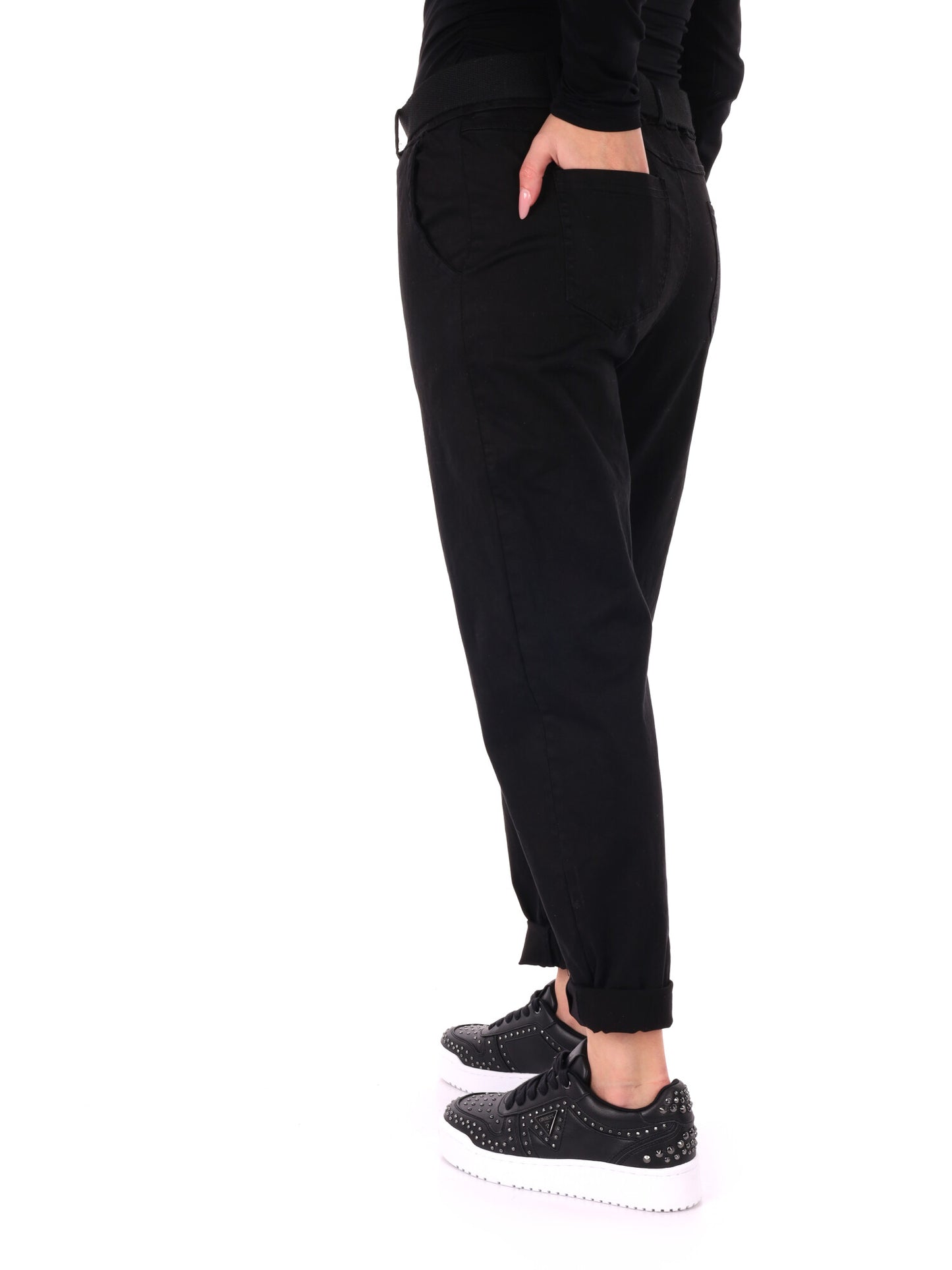 PANTALONE CARROT MISS LOVE DA DONNA NERO