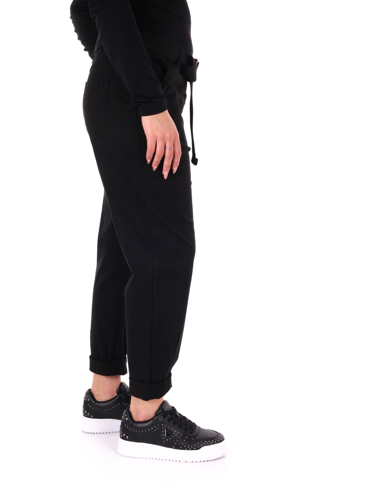 PANTALONE CARROT MISS LOVE DA DONNA NERO
