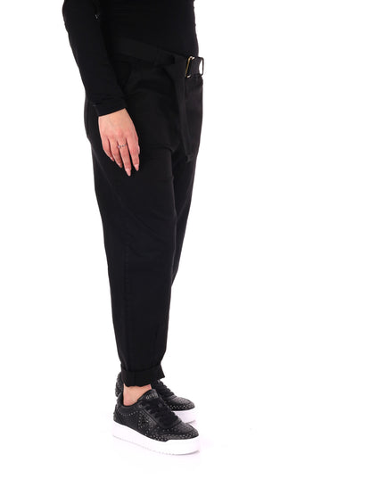 PANTALONE CARROT MISS LOVE DA DONNA NERO