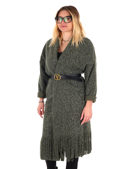 MAXI MAGLIA CON CINTURA MISS LOVE DA DONNA VERDE
