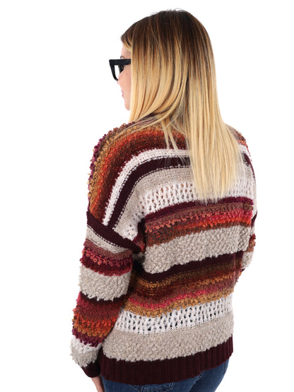 PULLOVER TRAFORATO MISS LOVE DA DONNA BORDEAUX