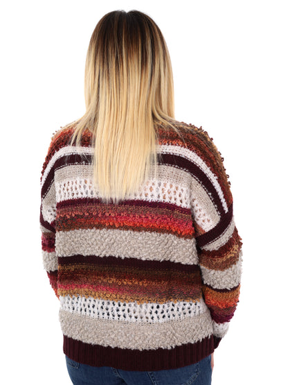 PULLOVER TRAFORATO MISS LOVE DA DONNA BORDEAUX