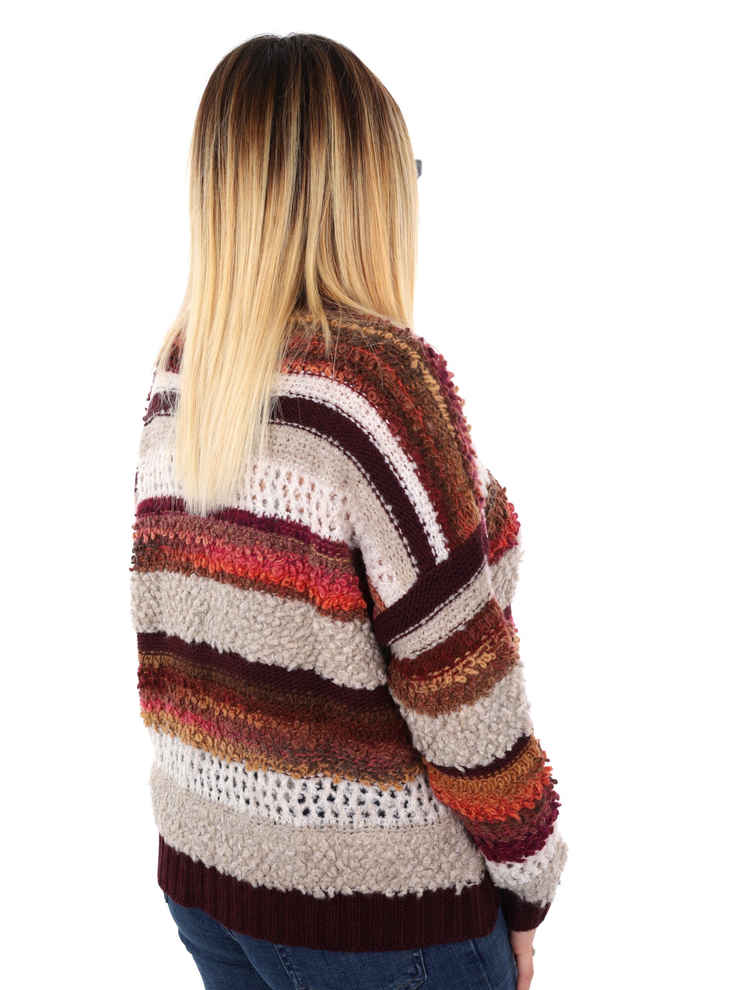 PULLOVER TRAFORATO MISS LOVE DA DONNA BORDEAUX