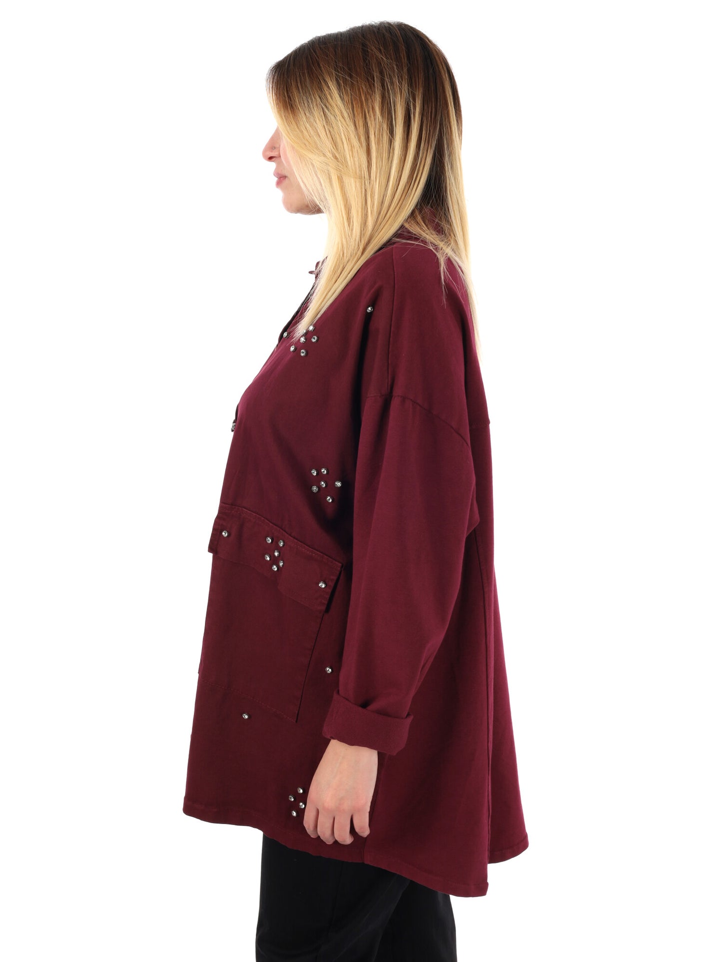 CAMICIA LUNGA OVER MISS LOVE DA DONNA BORDEAUX