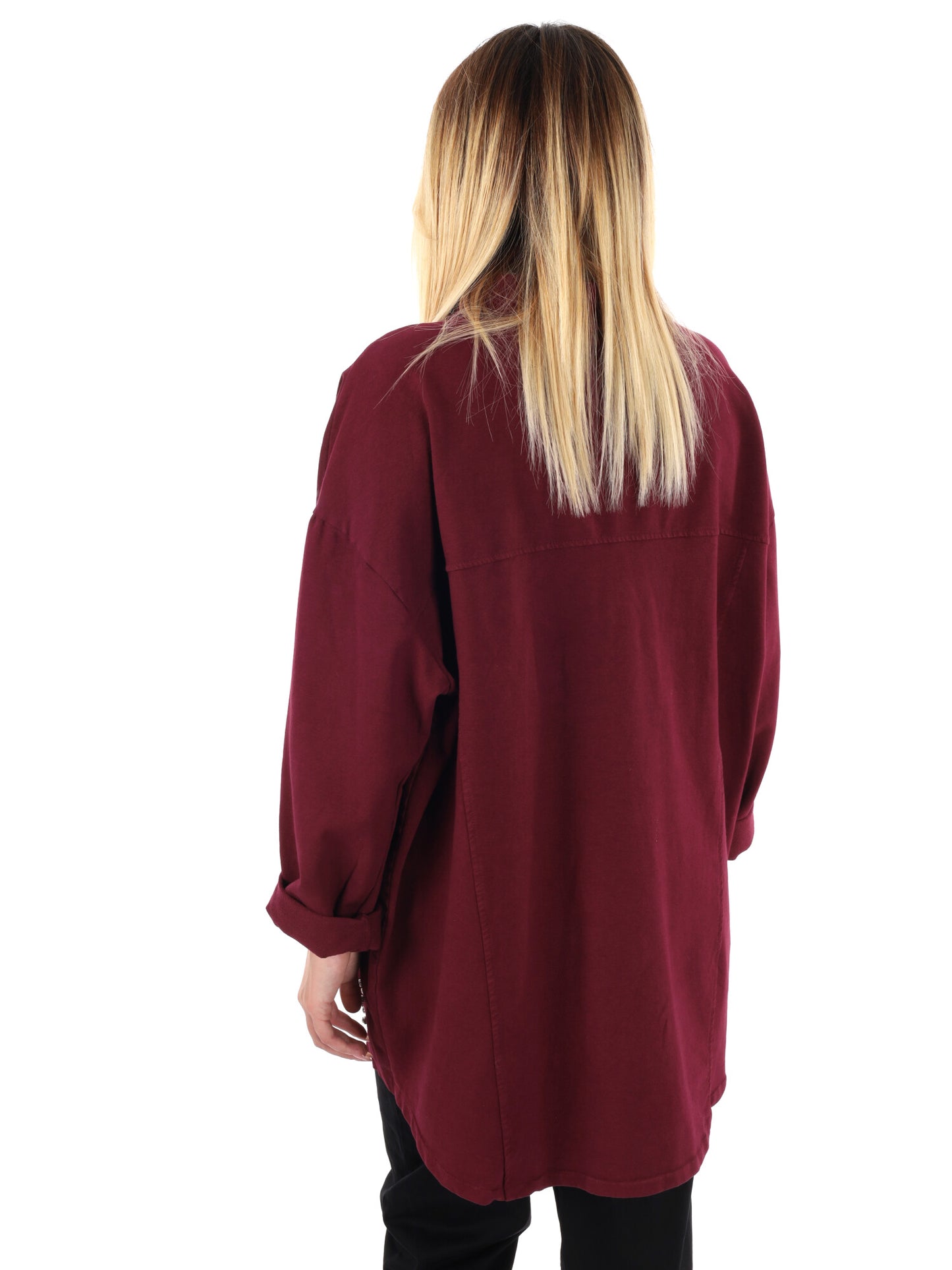 CAMICIA LUNGA OVER MISS LOVE DA DONNA BORDEAUX