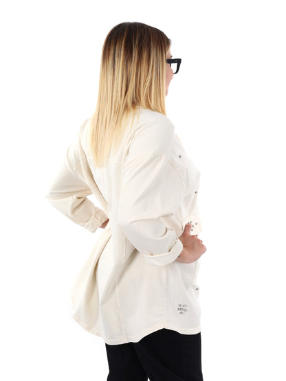 CAMICIA LUNGA OVER MISS LOVE DA DONNA PANNA