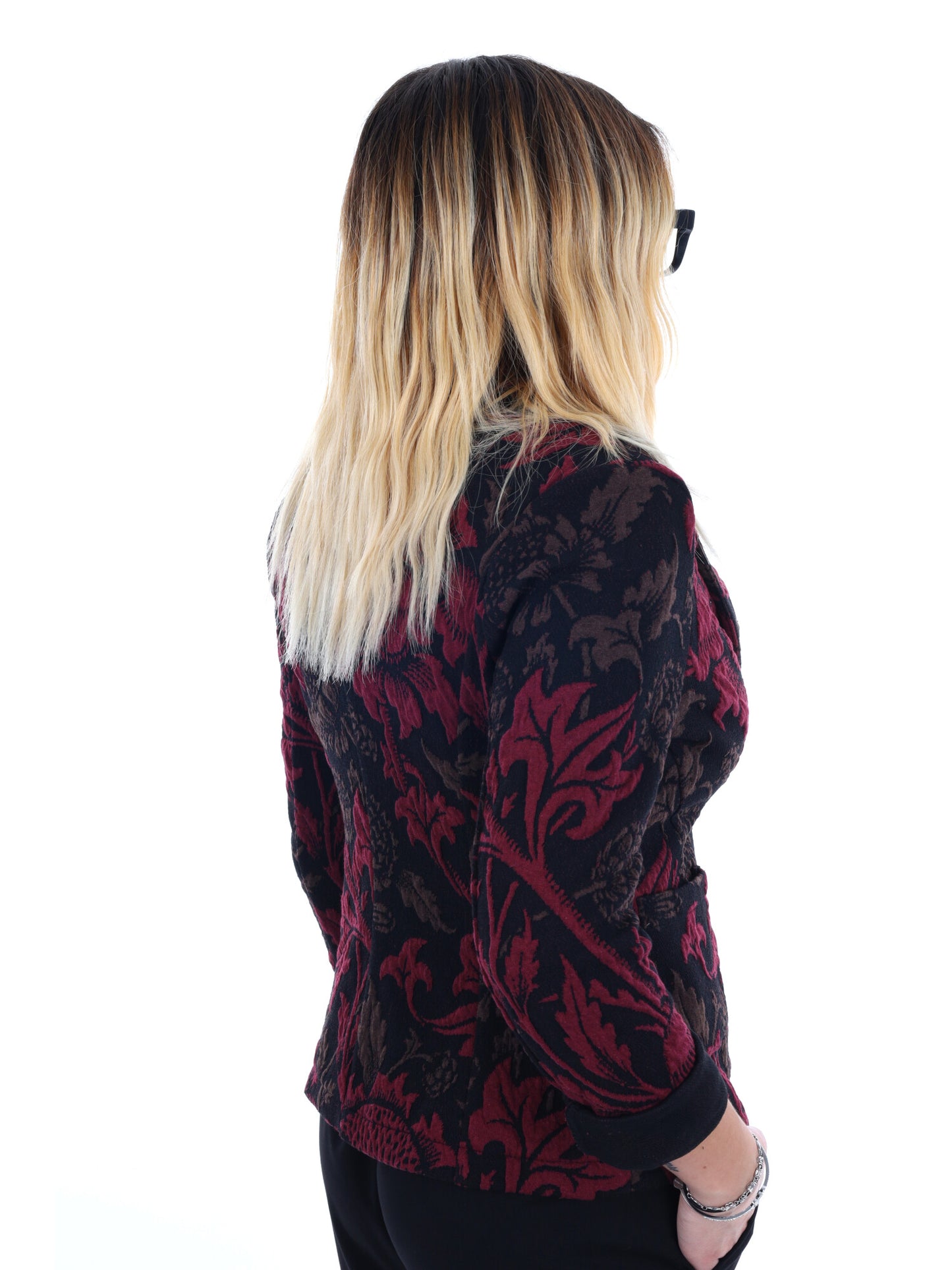 BLAZER MONOPETTO MISS LOVE DA DONNA NERO BORDEAUX