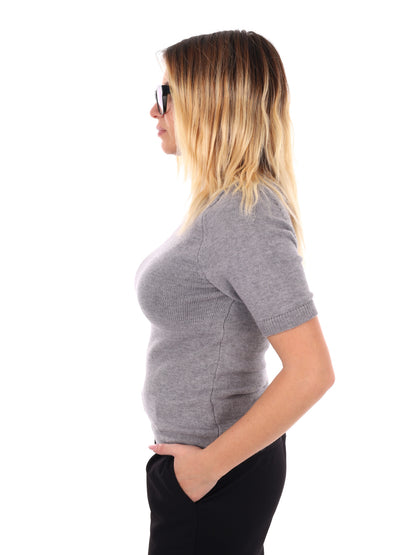 T-SHRIT IN MAGLIA MISS LOVE DA DONNA GRIGIO