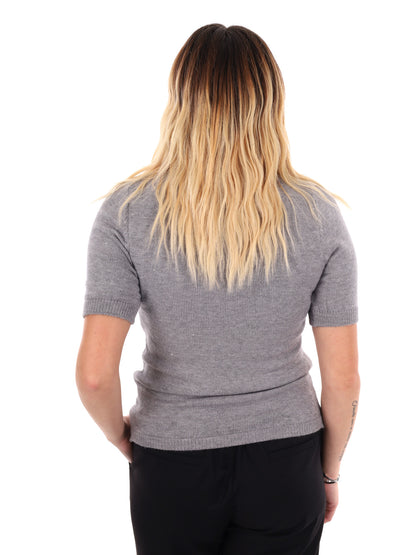 T-SHRIT IN MAGLIA MISS LOVE DA DONNA GRIGIO