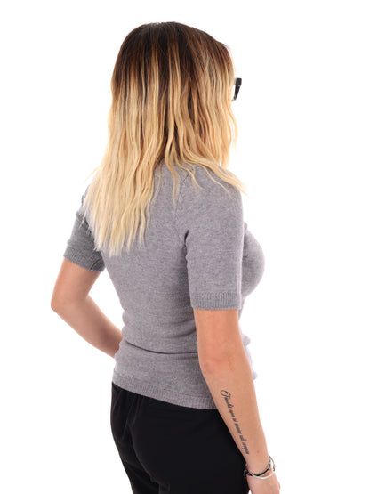 T-SHRIT IN MAGLIA MISS LOVE DA DONNA GRIGIO