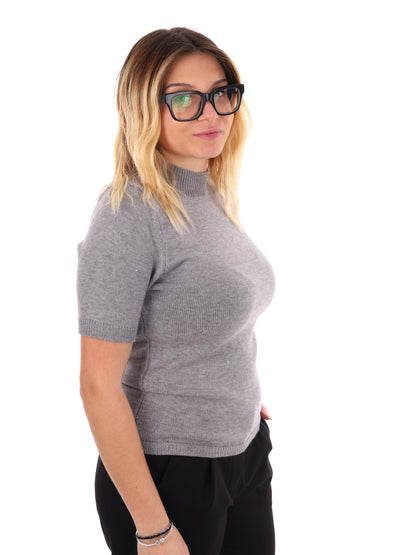 T-SHRIT IN MAGLIA MISS LOVE DA DONNA GRIGIO