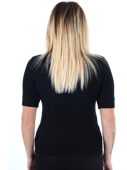 T-SHRIT IN MAGLIA MISS LOVE DA DONNA NERO