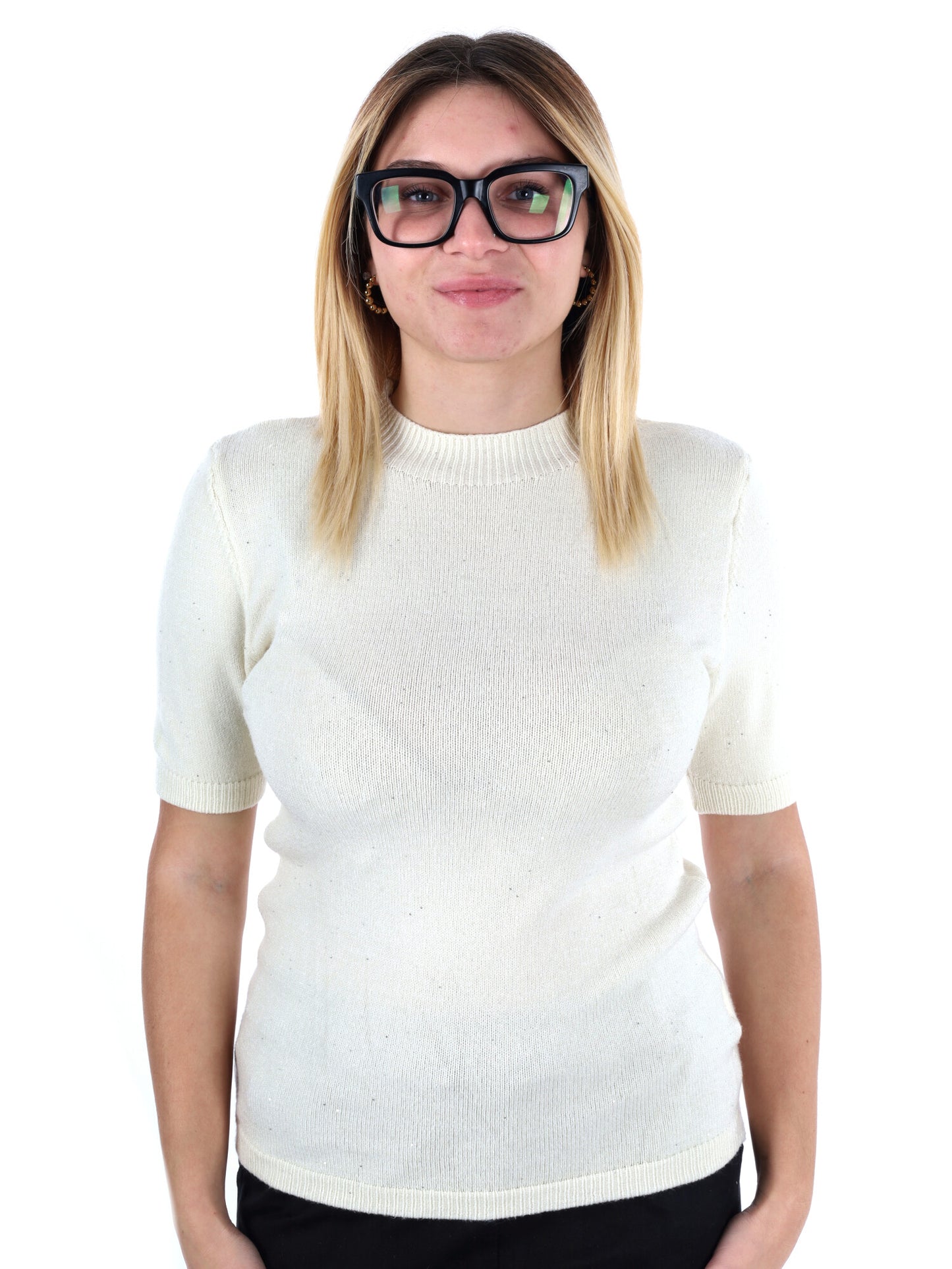 T-SHRIT IN MAGLIA MISS LOVE DA DONNA PANNA