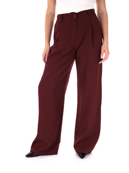 PANTALONE GESSATO MISS LOVE DA DONNA BORDEAUX