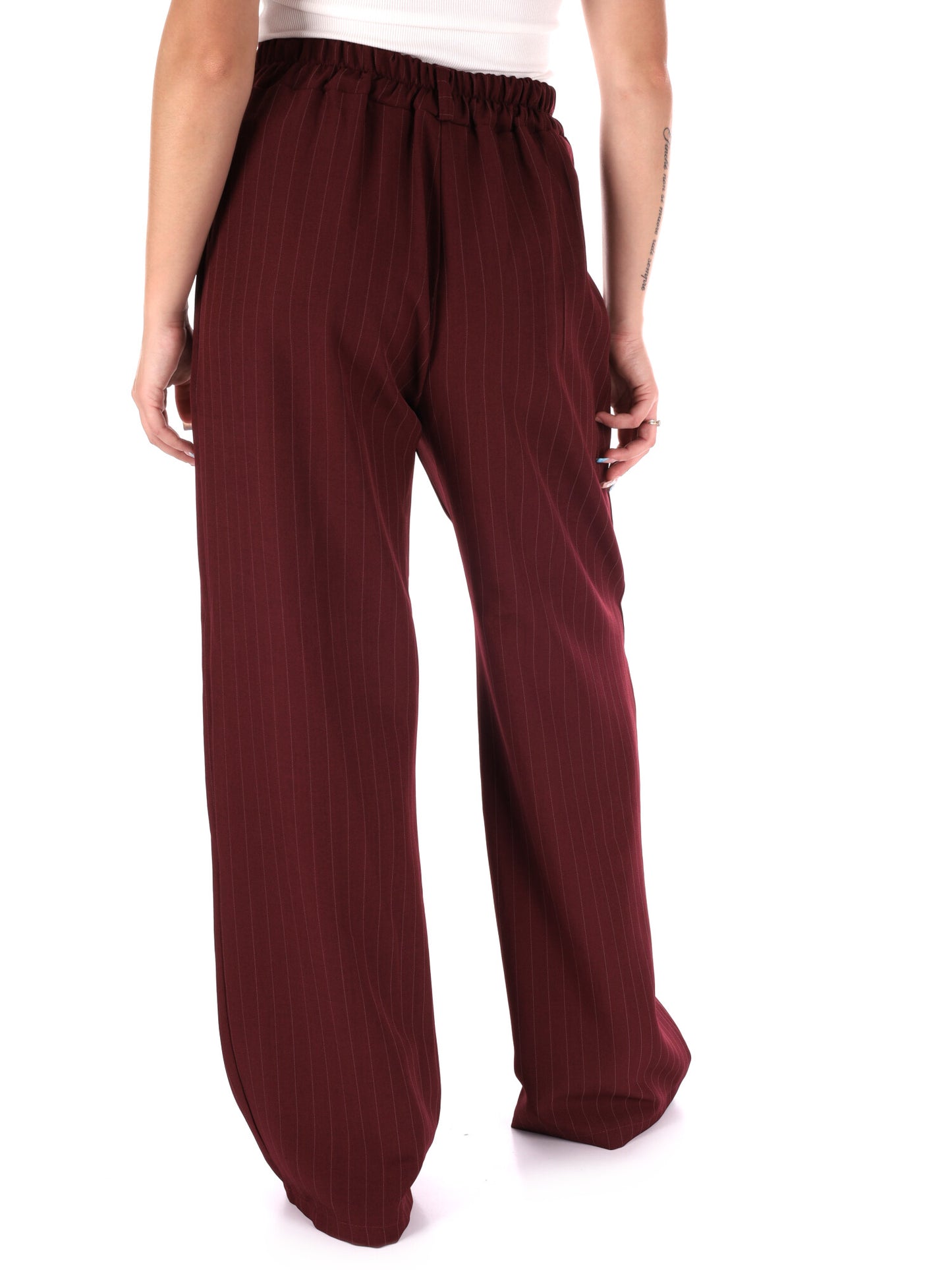 PANTALONE GESSATO MISS LOVE DA DONNA BORDEAUX