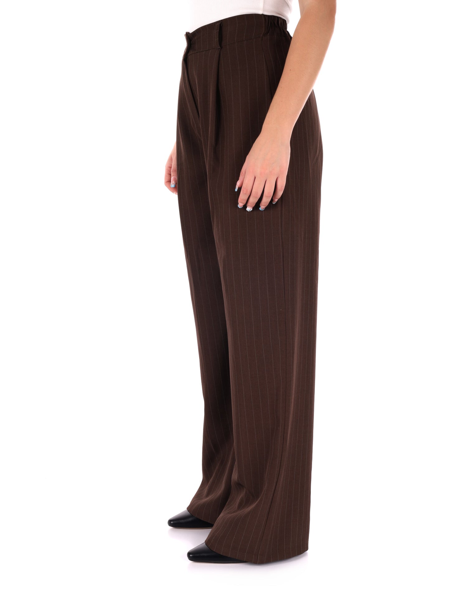 PANTALONE GESSATO MISS LOVE DA DONNA MARRONE