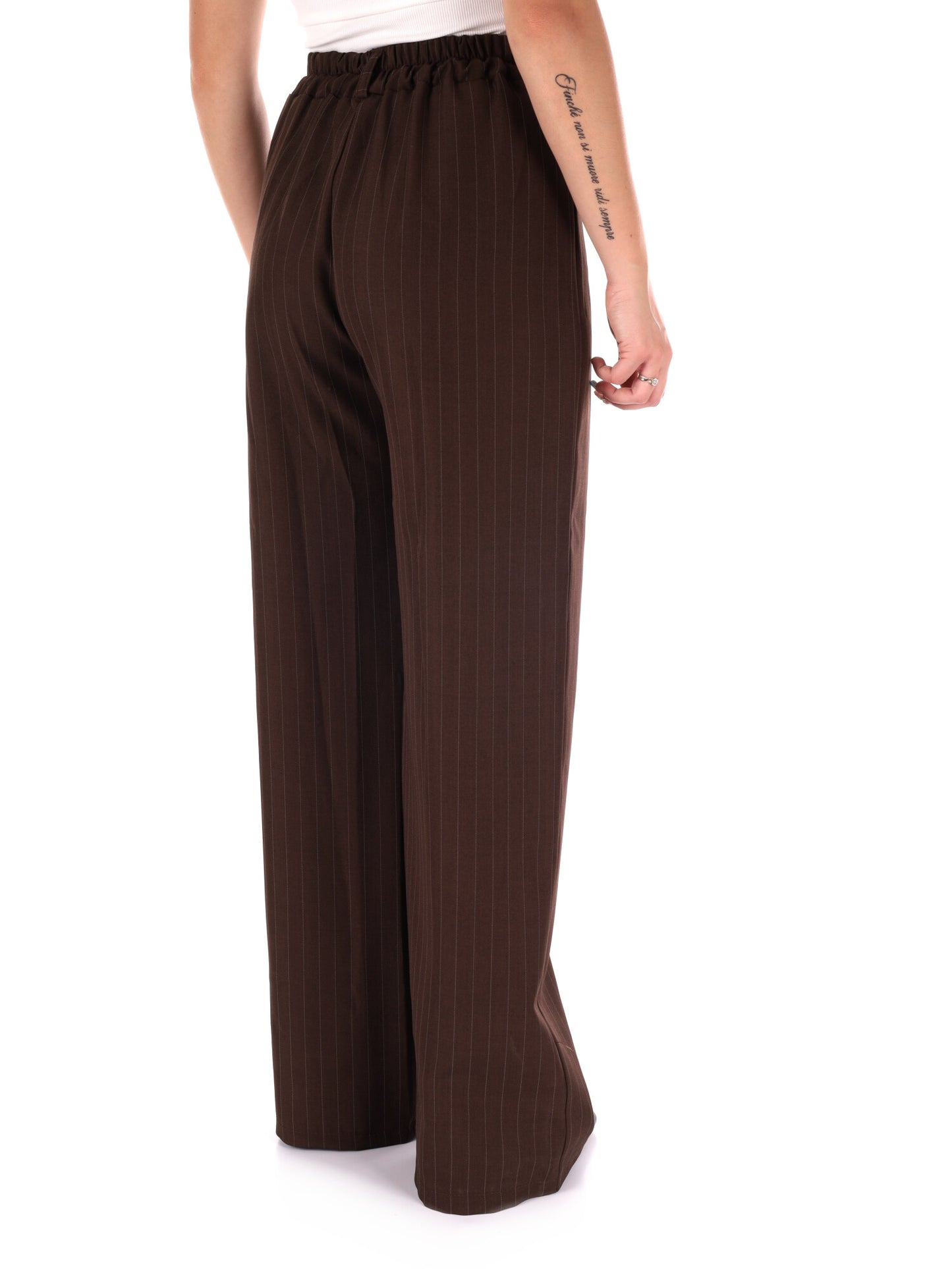 PANTALONE GESSATO MISS LOVE DA DONNA MARRONE