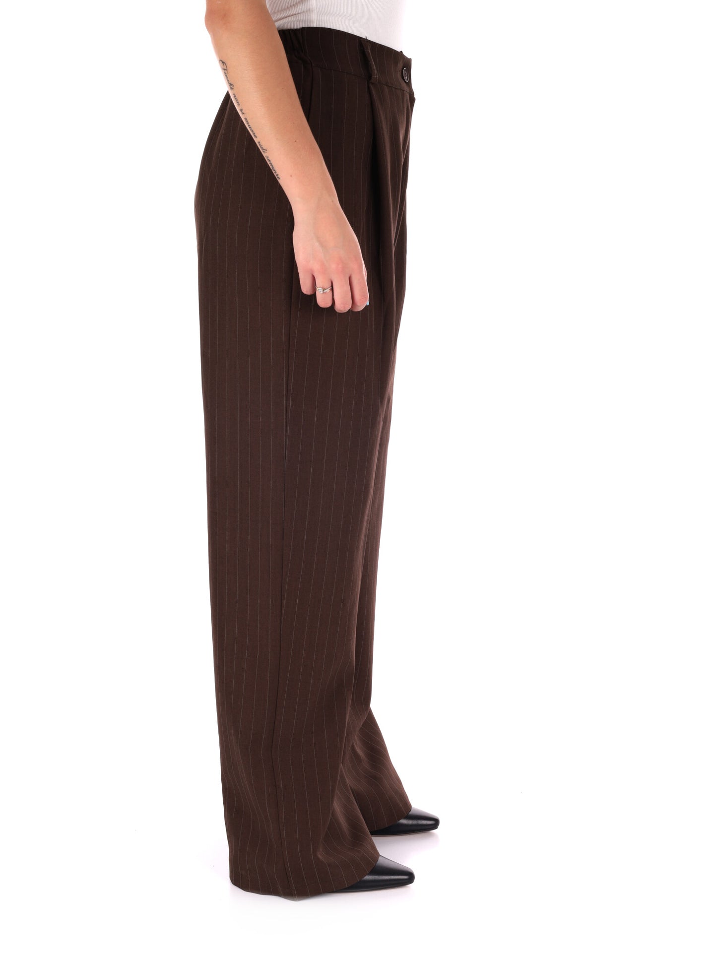 PANTALONE GESSATO MISS LOVE DA DONNA MARRONE