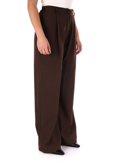 PANTALONE GESSATO MISS LOVE DA DONNA MARRONE