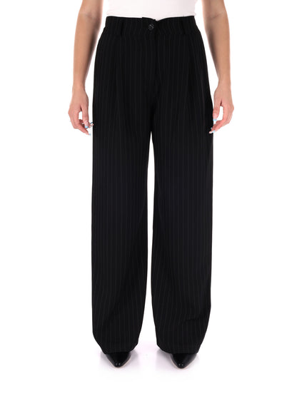 PANTALONE GESSATO MISS LOVE DA DONNA NERO