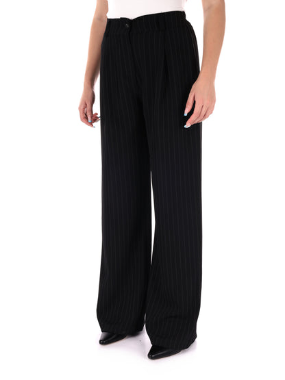 PANTALONE GESSATO MISS LOVE DA DONNA NERO