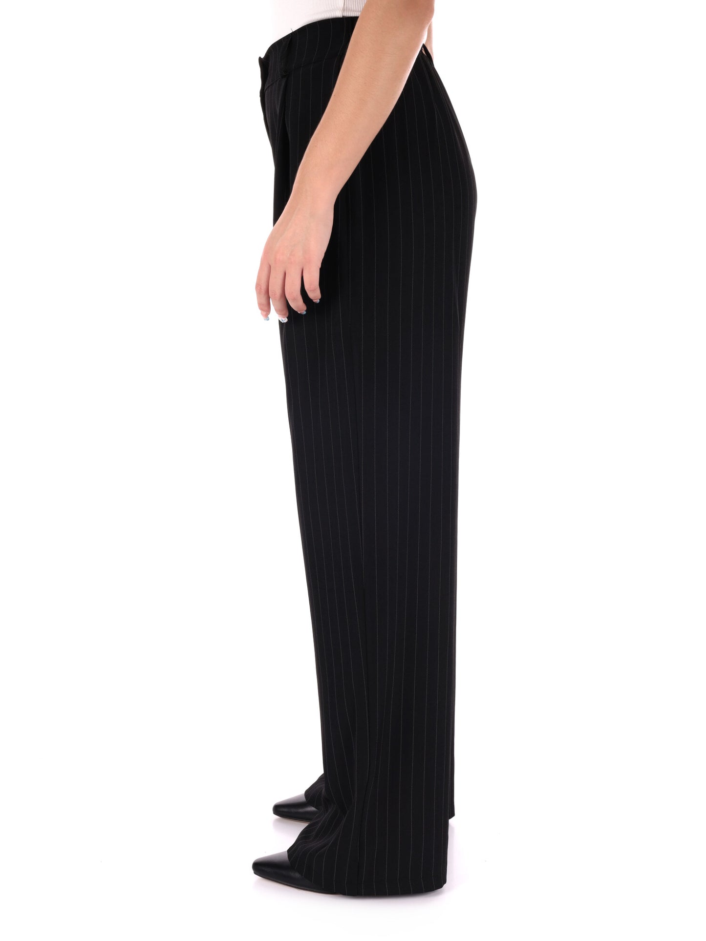 PANTALONE GESSATO MISS LOVE DA DONNA NERO