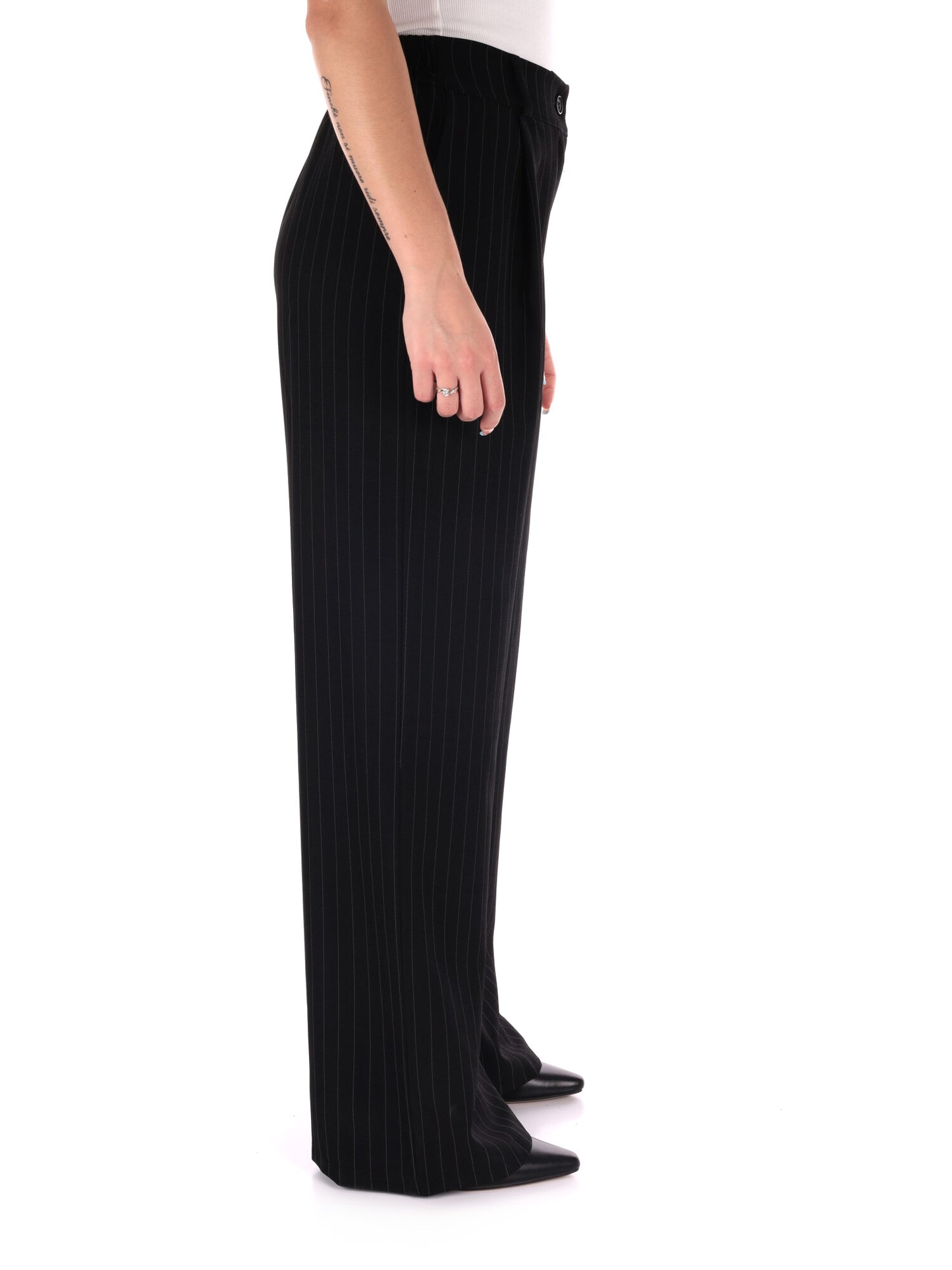 PANTALONE GESSATO MISS LOVE DA DONNA NERO