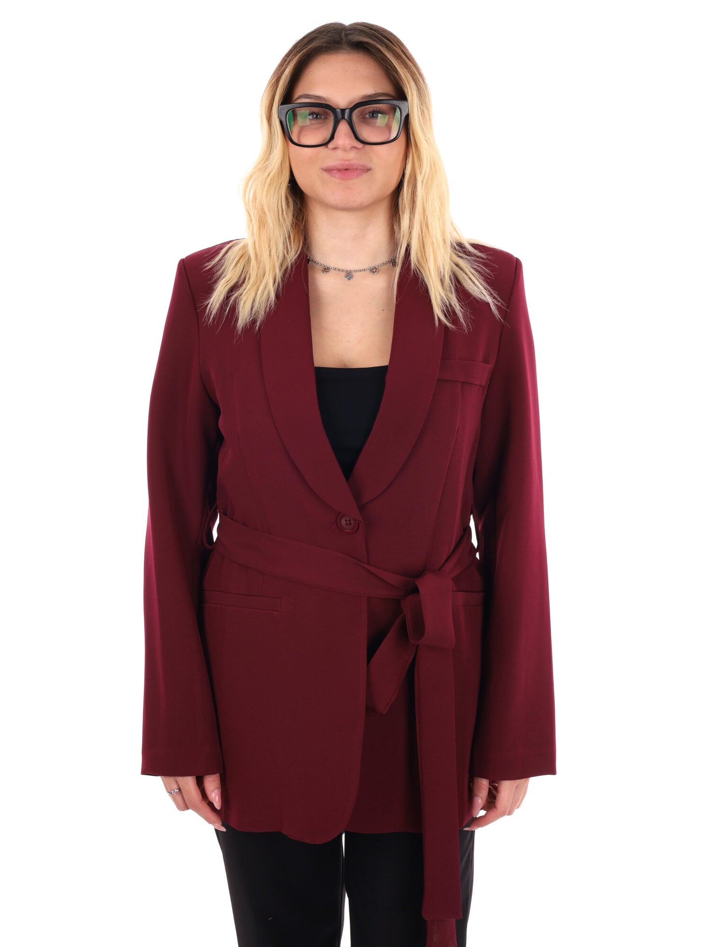 GIACCA CON REVER A SCIALLE MISS LOVE DA DONNA BORDEAUX