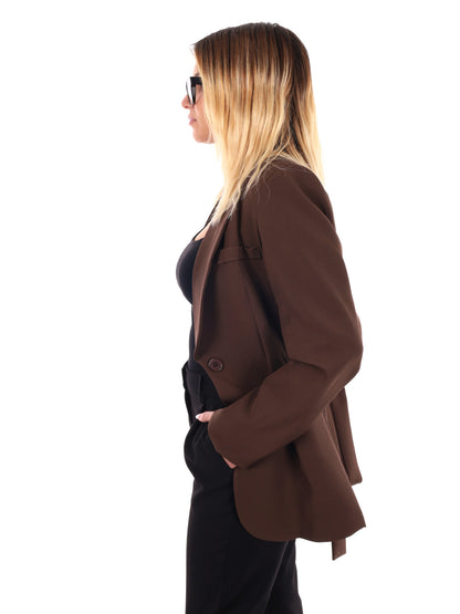 GIACCA CON REVER A SCIALLE MISS LOVE DA DONNA MARRONE