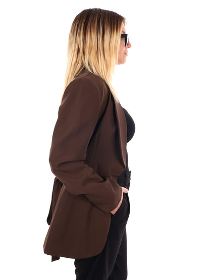 GIACCA CON REVER A SCIALLE MISS LOVE DA DONNA MARRONE