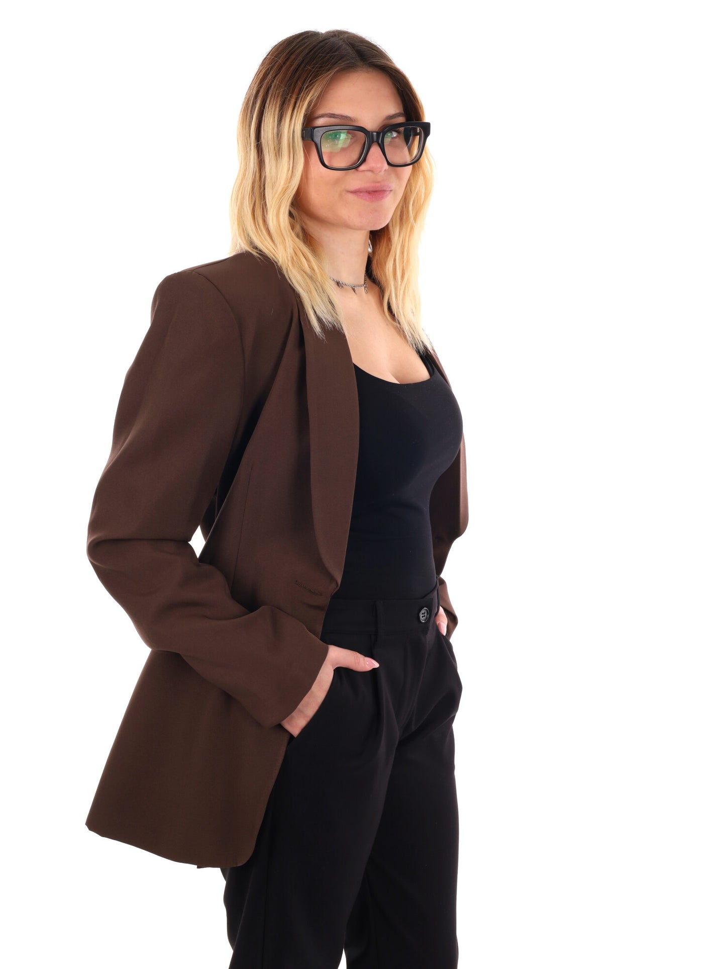 GIACCA CON REVER A SCIALLE MISS LOVE DA DONNA MARRONE