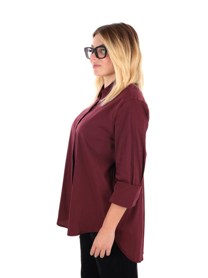 CAMICIA LUNGA MISS LOVE DA DONNA BORDEAUX