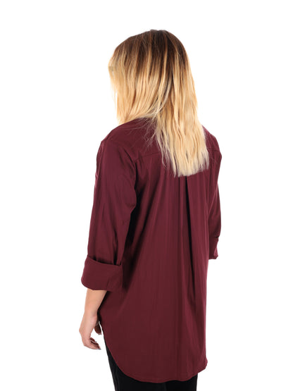 CAMICIA LUNGA MISS LOVE DA DONNA BORDEAUX