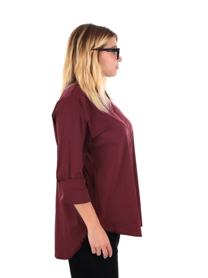 CAMICIA LUNGA MISS LOVE DA DONNA BORDEAUX