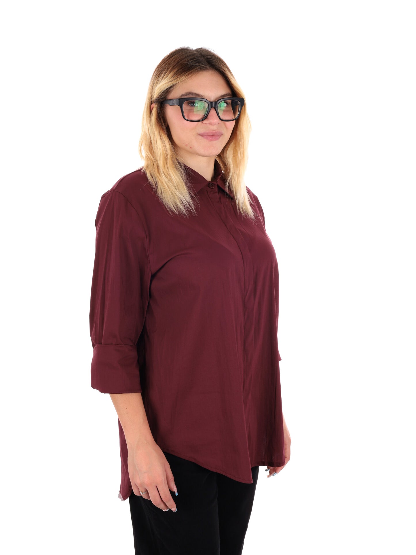 CAMICIA LUNGA MISS LOVE DA DONNA BORDEAUX