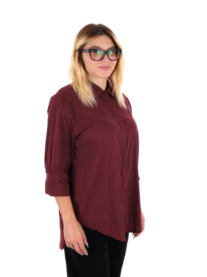 CAMICIA LUNGA MISS LOVE DA DONNA BORDEAUX