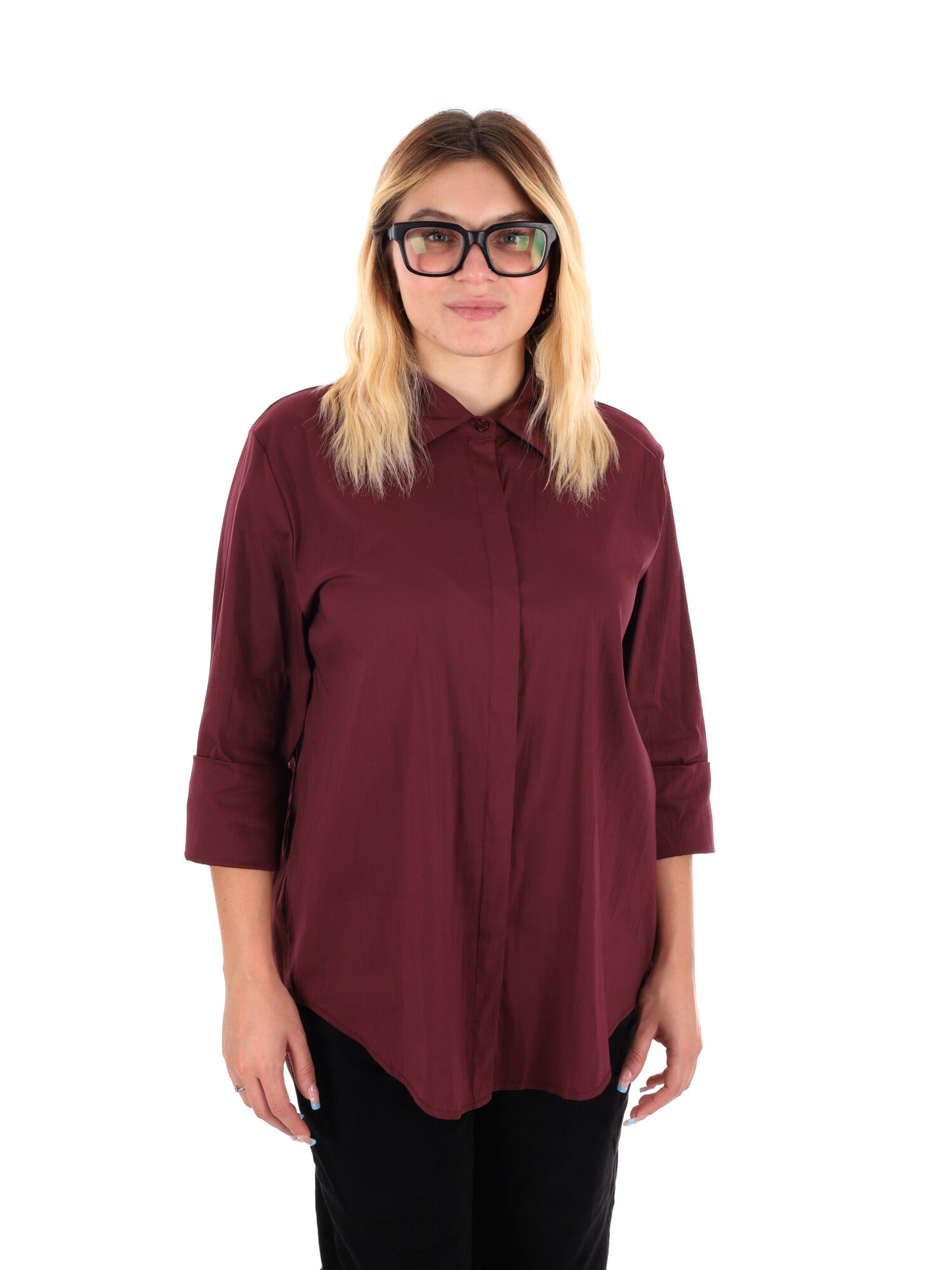 CAMICIA LUNGA MISS LOVE DA DONNA BORDEAUX