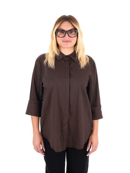 CAMICIA LUNGA MISS LOVE DA DONNA  MARRONE