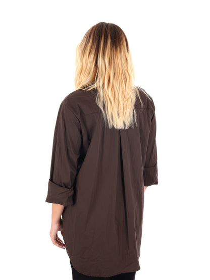 CAMICIA LUNGA MISS LOVE DA DONNA  MARRONE